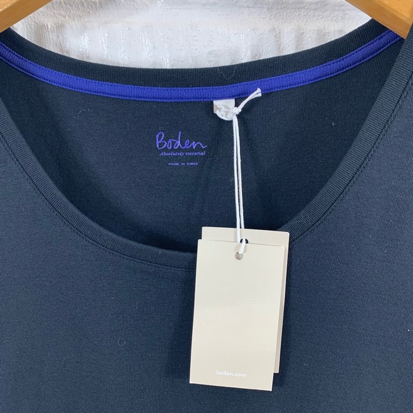 Boden Women Essential Short Sleeve Tee Shirt Black Casual Minimalist NWT L - Picture 4 of 6